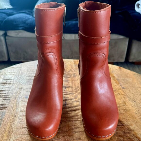 NWOT Swedish Hasbeens Jodhpur clog boots in Cognac, size 39 - Picture 2 of 9